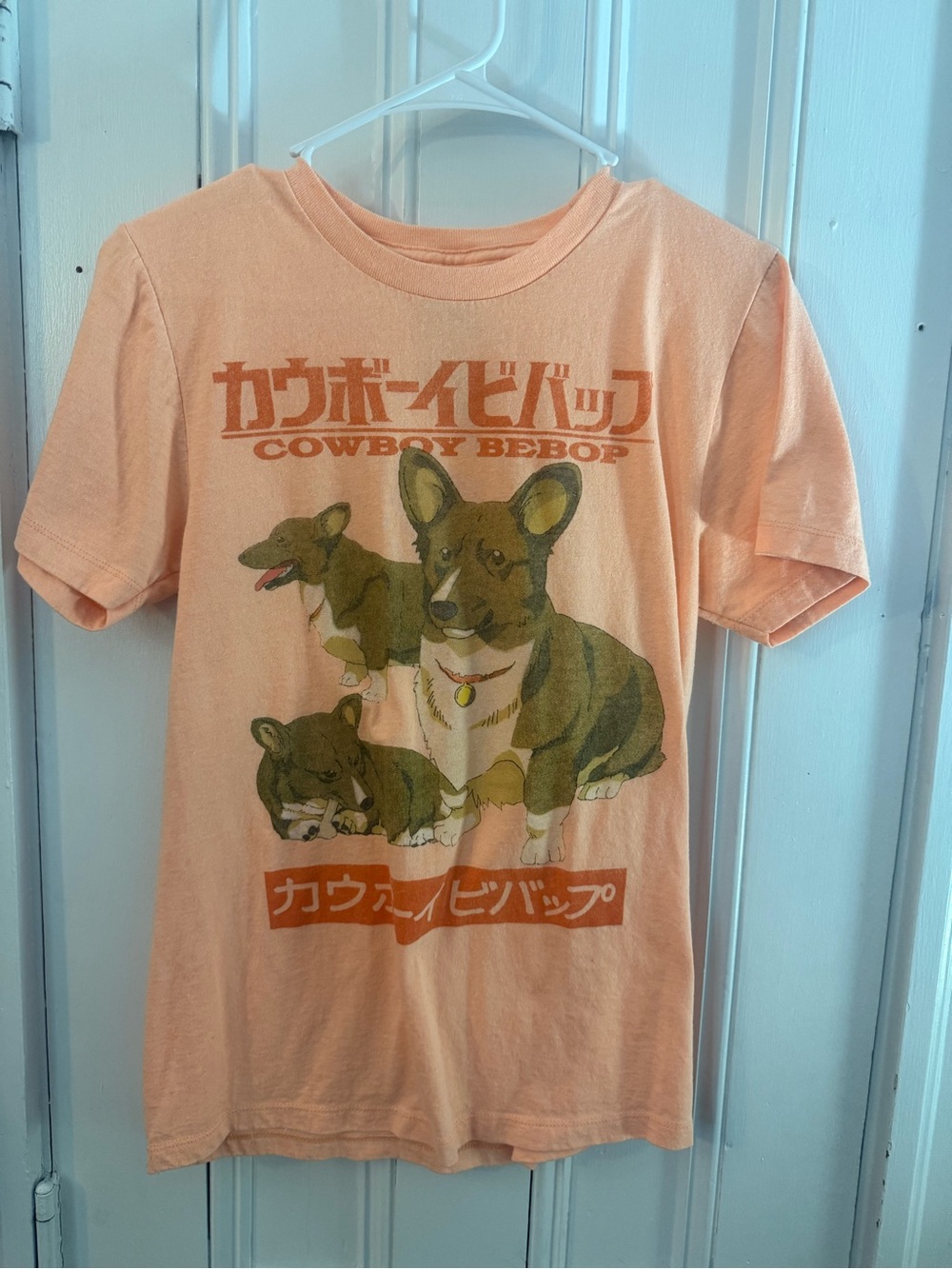 Vintage Cowboy Bepop Corgi Graphic Tee in Peach